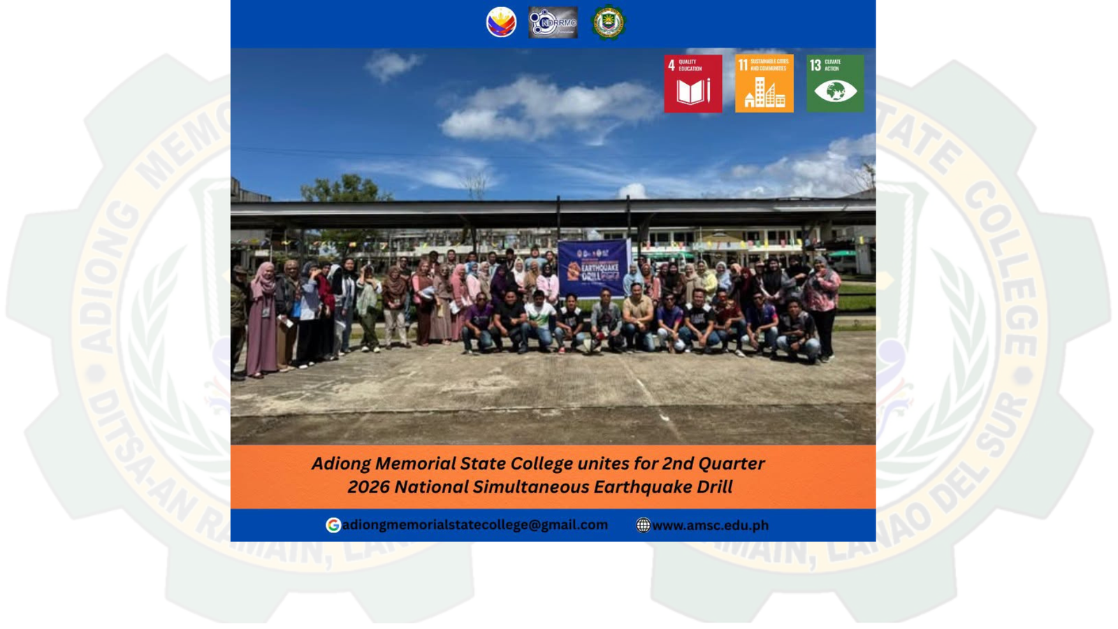 Adiong Memorial State College unites for 2nd Quarter 2026 National Simultaneous Earthquake Drill